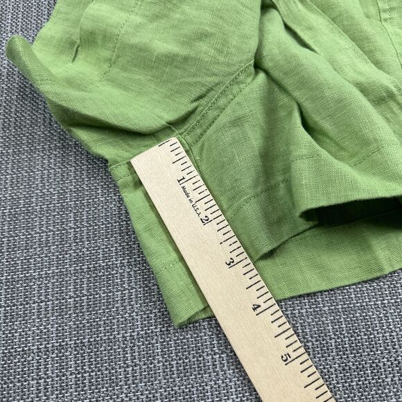 Madewell Shorts Womens size 6 Green Tie Waist 100% Linen Lightweight Comfort New - Picture 7 of 10